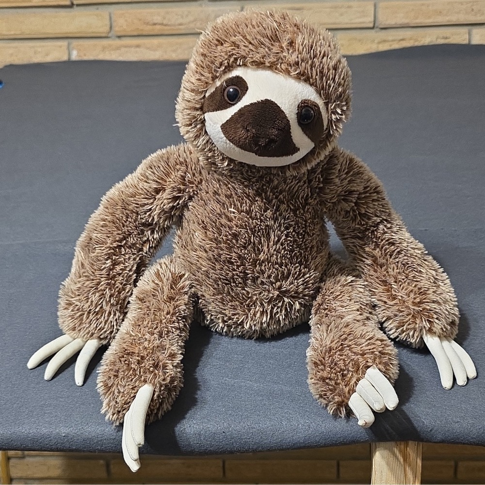 Destination Nation Sloth Plush Stuffed Animal Brown/White Washable 2020